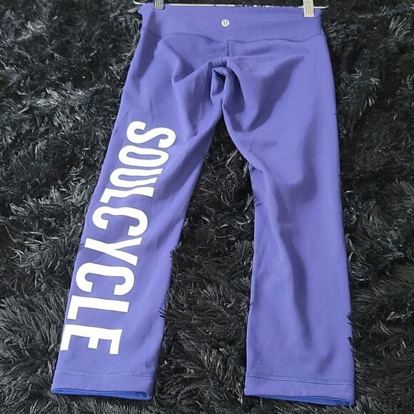 Lululemon × Soulcycle Purple Cropped Wunder Under Leggings - Picture 1 of 5